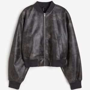 H&M faux leather bomber jacket